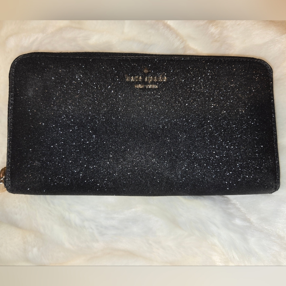 Kate Spade Tinsel Glitter Continental Full Zip Wallet